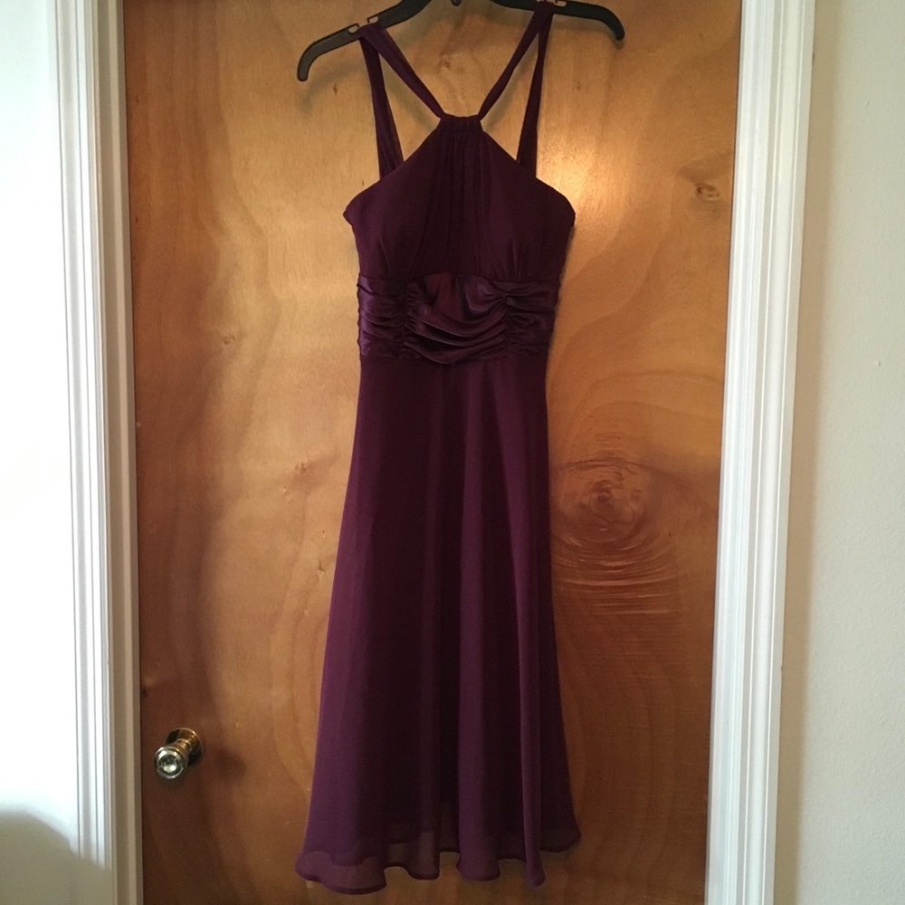 NWT Plum Semiformal Chiffon Midi Length